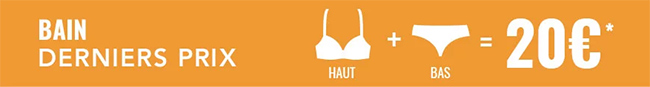 Maillots de bain Etam pas chers : Ensemble Haut + Bas = 20€