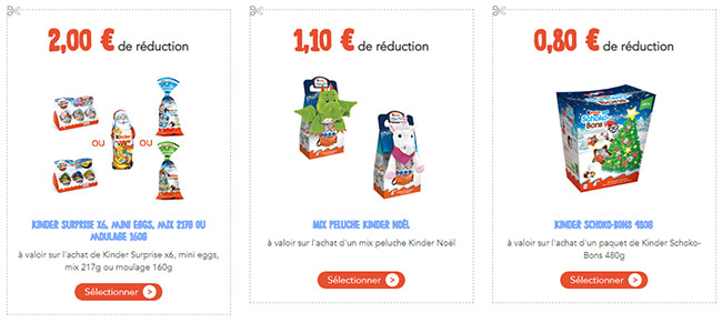 Bons de réduction Kinder à imprimer pour Noël 2018