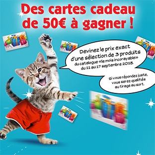 Jeu Cora Devinez le prix : cartes cadeaux de 50€ à gagner