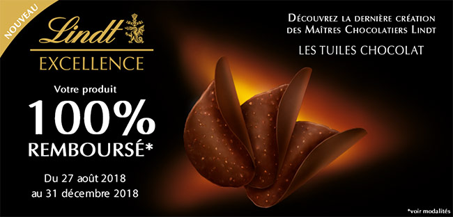 Remboursement intégral de Tuiles Chocolat Excellence de Lindt