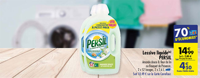 Promotion Carrefour sur la lessive Persil