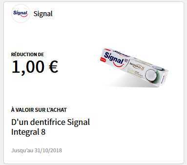 Bon de réduction dentifrice Signal