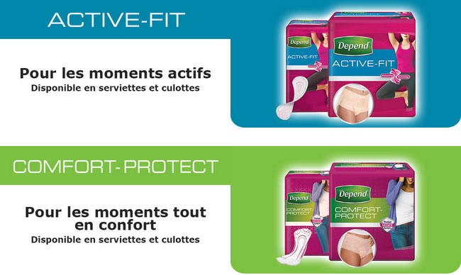 gammes de protections hygiéniques Depend