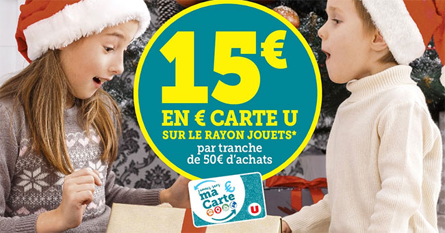 Offre de fidélité de Noël des Magasins U : Des euros sur la carte U offerts