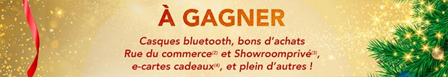 Les cadeaux à gagner aux instants gagnants