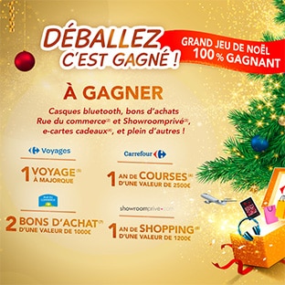 Jeu de Noël Carrefour : 304 cadeaux et 500’000 réductions