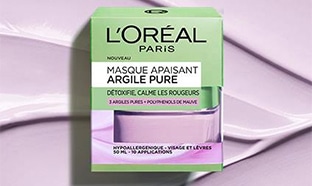 Test L’Oréal : 100 masques Apaisant Argile Pure gratuits