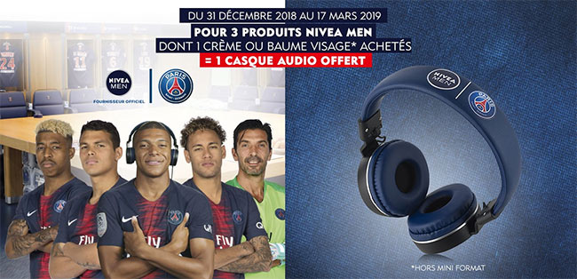 Achetez des produits Niveau Men et obtenez un casque PSG offert