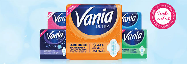 nouvelles serviettes hygiéniques Ultra Normal+ de Vania