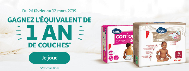 couches bébé à remporter avec le concours Auchan