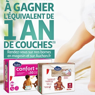 tentez de gagner 1 an de couche Auchan Baby