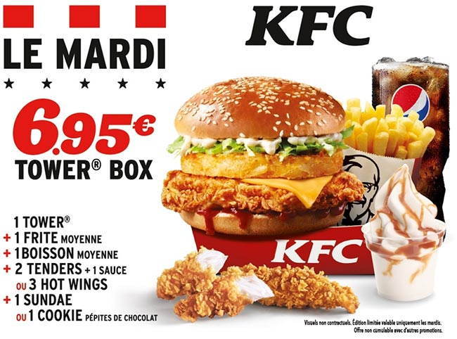 formule Tower Box : Un menu KFC complet à petit prix