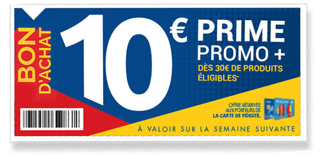 bon d'achat de 10€ offert dès 30€ chez Carrefour Market