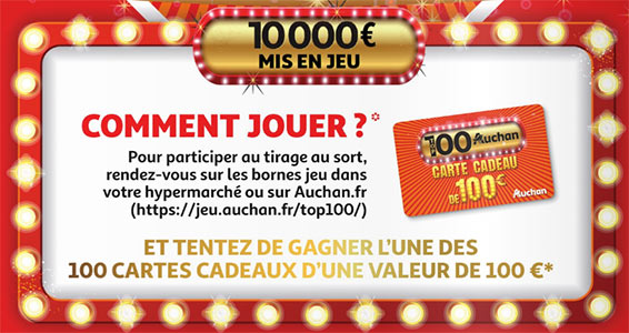 cartes cadeaux Auchan à remporter