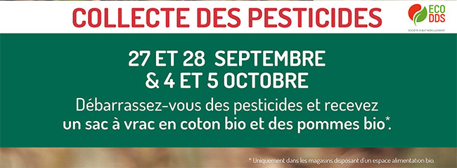 Ramenez vos pesticides et obtenez des pommes bio offertes