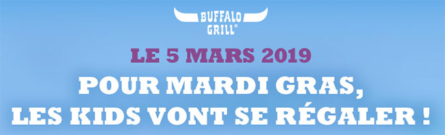 Menu Kids offert aux enfants déguisés chez Buffalo Grill