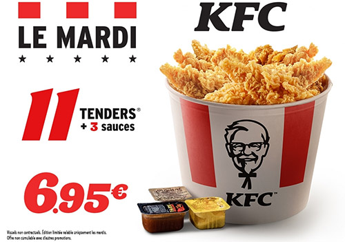 Tenders avec sauces à petit prix chez KFC