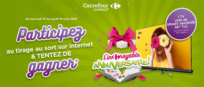 Tentez de gagner un téléviseur TLC 4K avec Carrefour Contact