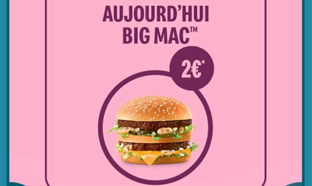 Bon plan McDo : Big Mac à 2€