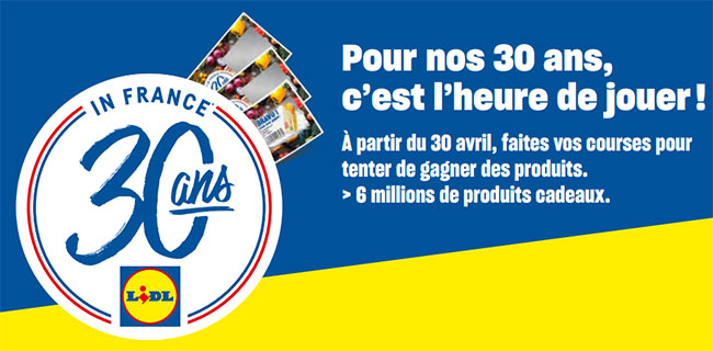 Cartes à gratter anniversaire Lidl 30 ans