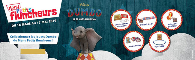 jouet du moment Disney Dumbo offert chez Flunch