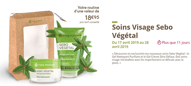 testez gratuitement les soins Sebo Vegetal d'Yves Rocher