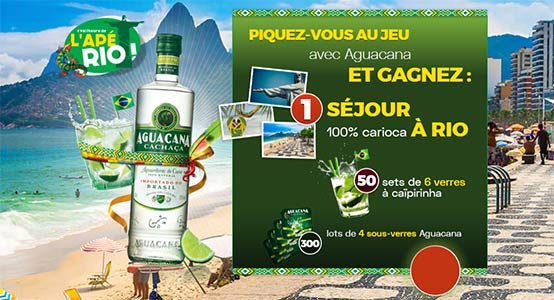 séjour à Rio, sets de verres et dessous de verres à remporter