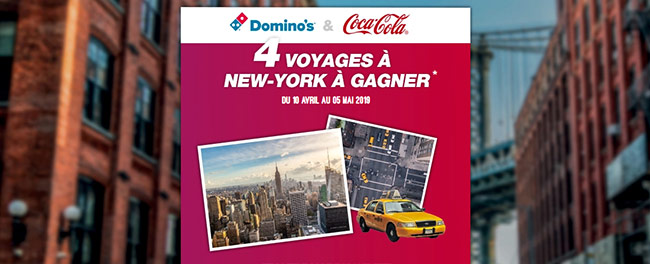 Tentez de remporter un séjour à New York avec Domino’s et Coca-Cola