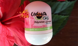 test du déodorant Ushuaïa à l'hibiscus