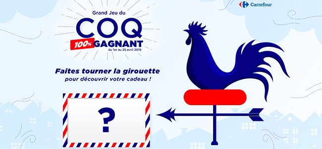 Voyage, shopping, canapé et bon à gagner avec le jeu du Coq Carrefour 