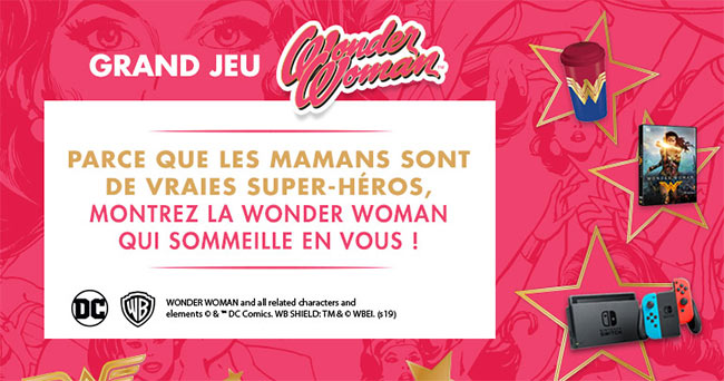 Les cadeaux à gagnerau jeu Wonder Woman de Kiabi