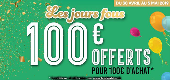 Lot de 4 bons de réduction Leader Price offerts 