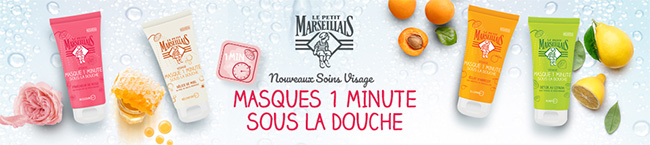 Testez gratuitement les masques 1 minute sous la douche Le Petit Marseillais