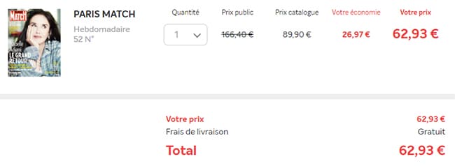 Recevez votre abonnement Paris Match à petit prix