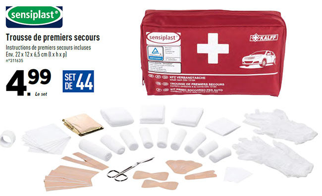 Trousse de premiers soins Sensiplast pas chère chez Lidl