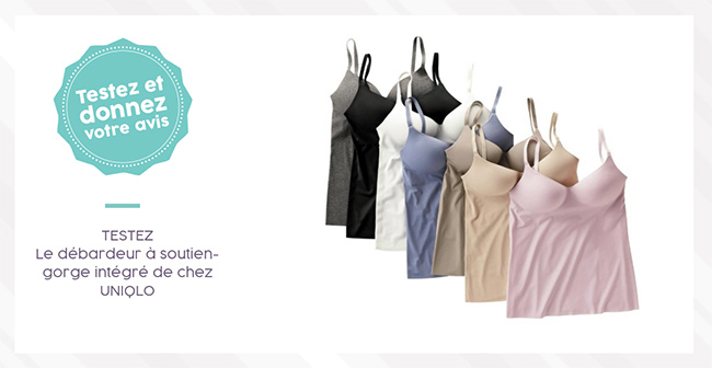 testez gratuitement le débardeur à soutien-gorge intégré Uniqlo