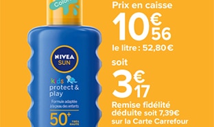 Promo Carrefour : Crème solaire Nivea pas chère