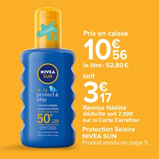 Promo Carrefour : Crème solaire Nivea pas chère