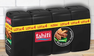 Promo Auchan : 4 gels douche Tahiti à 1,60€ (-70% fidélité)