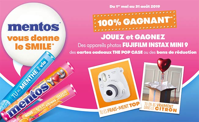 Tentez de remporter un appareil photo ou une carte cadeau avec Mentos