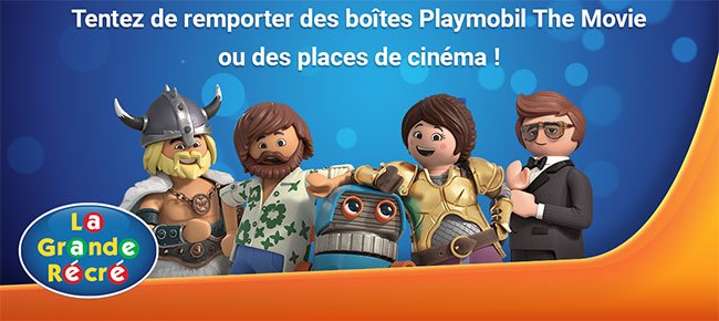 Des cadeaux Playmobil le film à gagner avec La Grande Récré