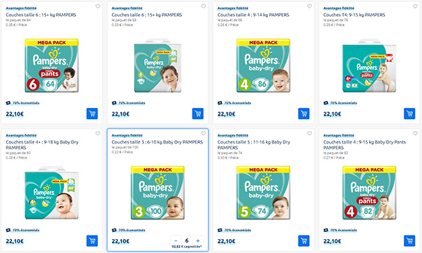 Carrefour Drive : 70% remboursé sur les couches Pampers