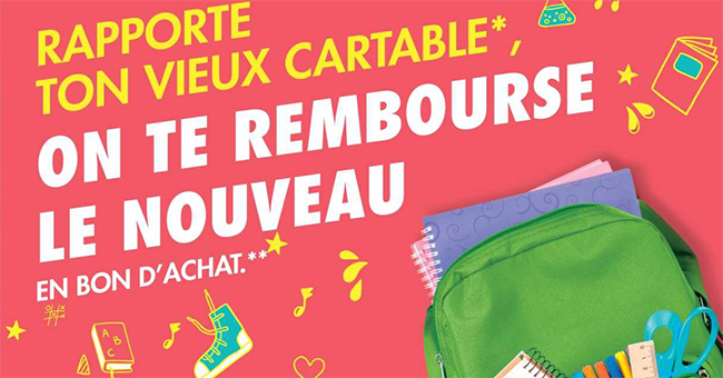 Reprise Cartable Carrefour = jusqu'?� 25�?� offerts en bon d'achat