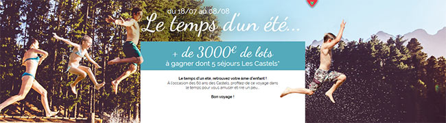 Tentez de gagner un séjour en camping Les Castels