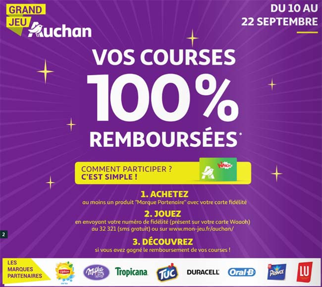 Tentez de remporter le remboursement intégral de vos courses Auchan