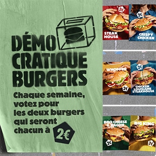 Vote Démocratique Burger King : Burgers de la semaine à 2€