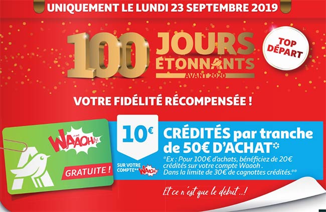 Jusqu'à 30€ crédités sur votre compte fidélité Auchan