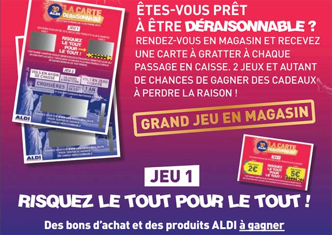 Tentez de gagner des bons d'achat avec les cartes à gratter Aldi