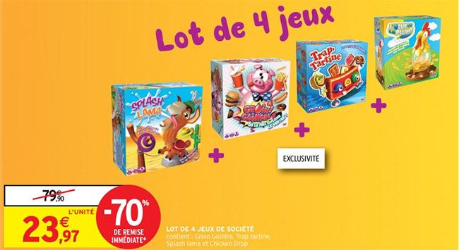 Lot de 4 jeux de société pas cher chez Intermarché