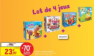 Promo Intermarché : 4 jeux de société à 23,97€ au lieu de 79,90€